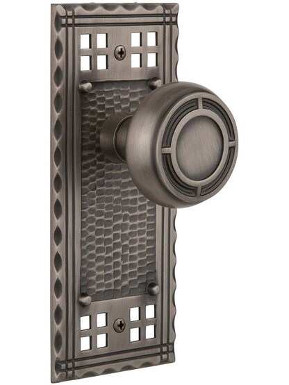 Pasadena Door Set with Mission Knobs in Antique Pewter.